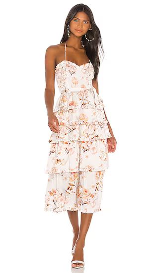 V. Chapman Daphne Dress in White,Peach. - size 2 (also in 0, 6, 8) | Revolve Clothing (Global)