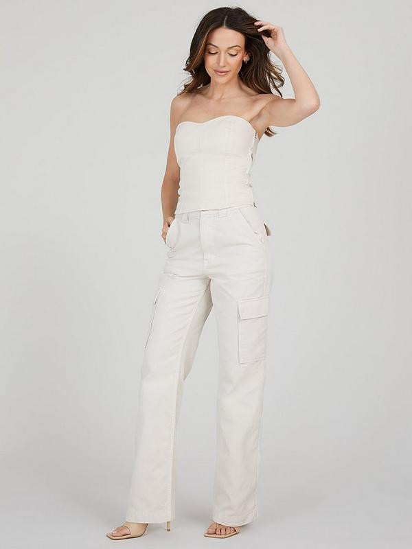 Michelle Keegan Pocket Detail Cargo Trousers - Light Beige | Very (UK)