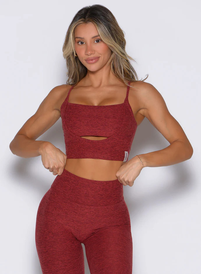 Red Gym Bra Skinny Strap Sports Bra | Bombshell Sportswear | Bombshell Sportswear