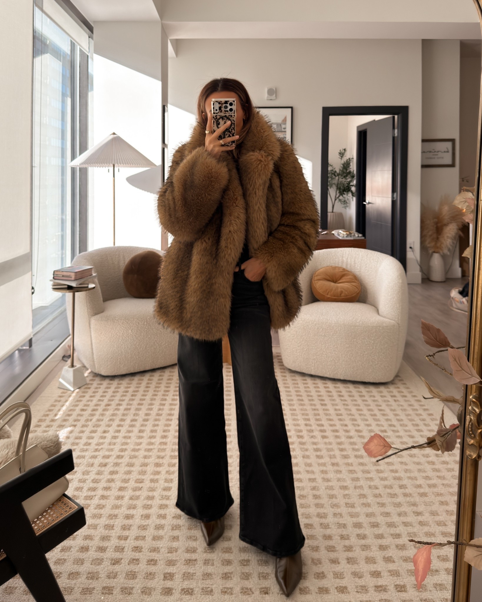 My fur coat is RESTOCKED! I’m wearing size small - it fits tts
My jeans are 26 
Top xs - the perfect shell 

#LTKOver40 #LTKootd #LTKSeasonal