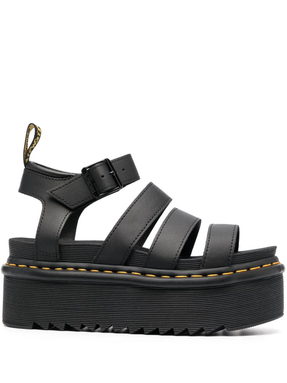 Dr. Martens 70mm buckled platform sandals - Black | Farfetch Global