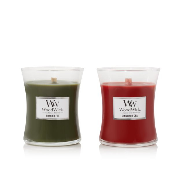 WoodWick Medium Hourglass Candle Holiday Gift Set - Frasier Fir & Cinnamon Chai - Walmart.com | Walmart (US)
