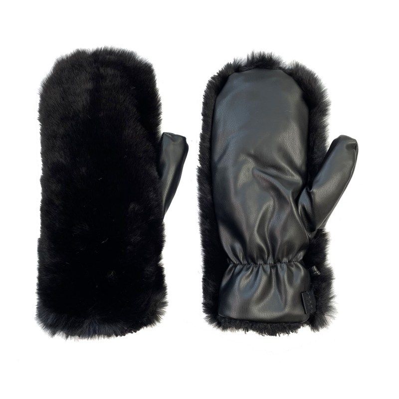 Black Faux Fur Mittens | Wolf and Badger (Global excl. US)