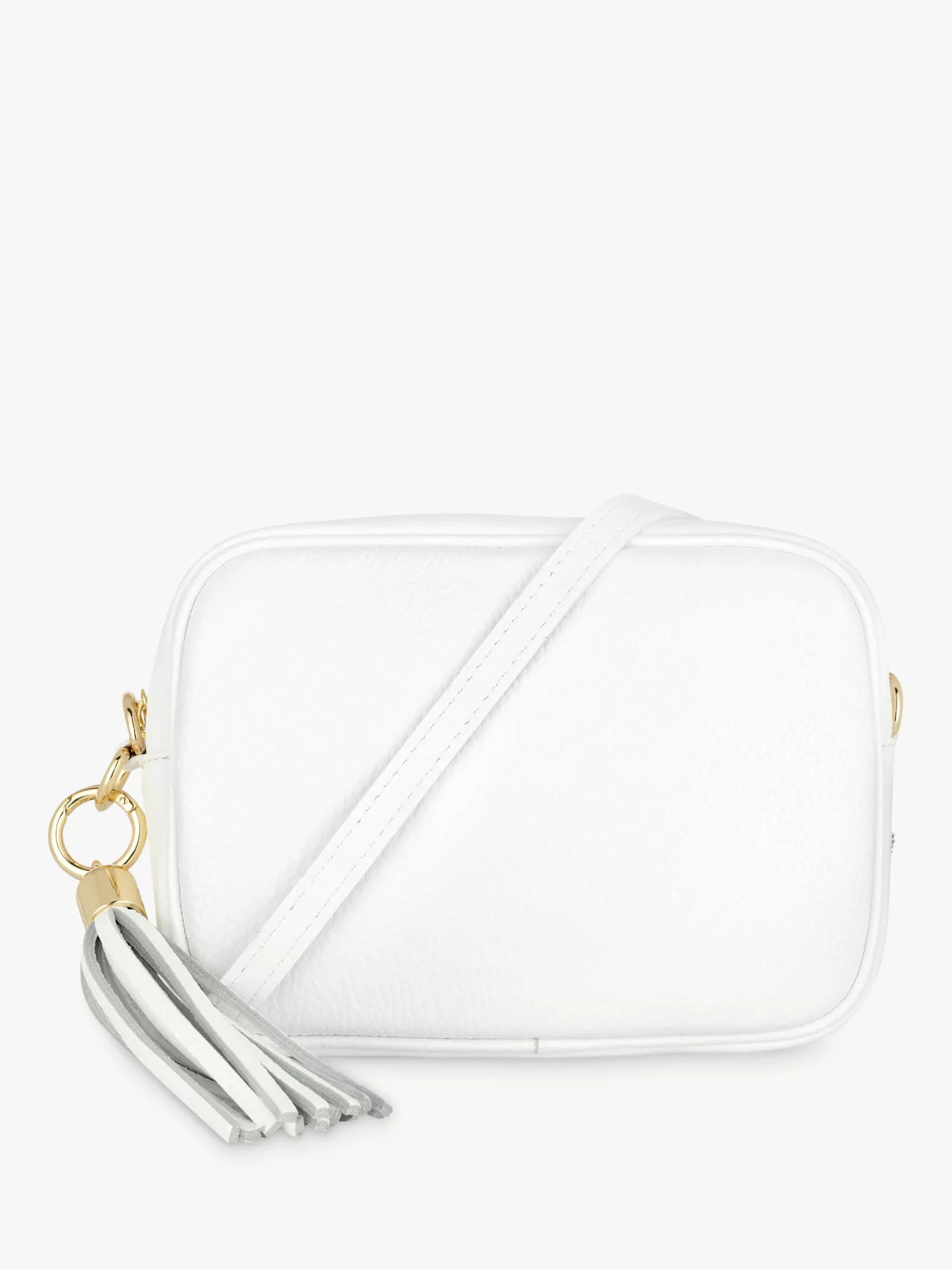 Leather Crossbody Camera Bag, White | John Lewis (UK)