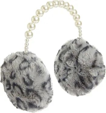 BP. Cheetah Print Faux Fur & Imitation Pearl Earmuffs | Nordstrom | Nordstrom