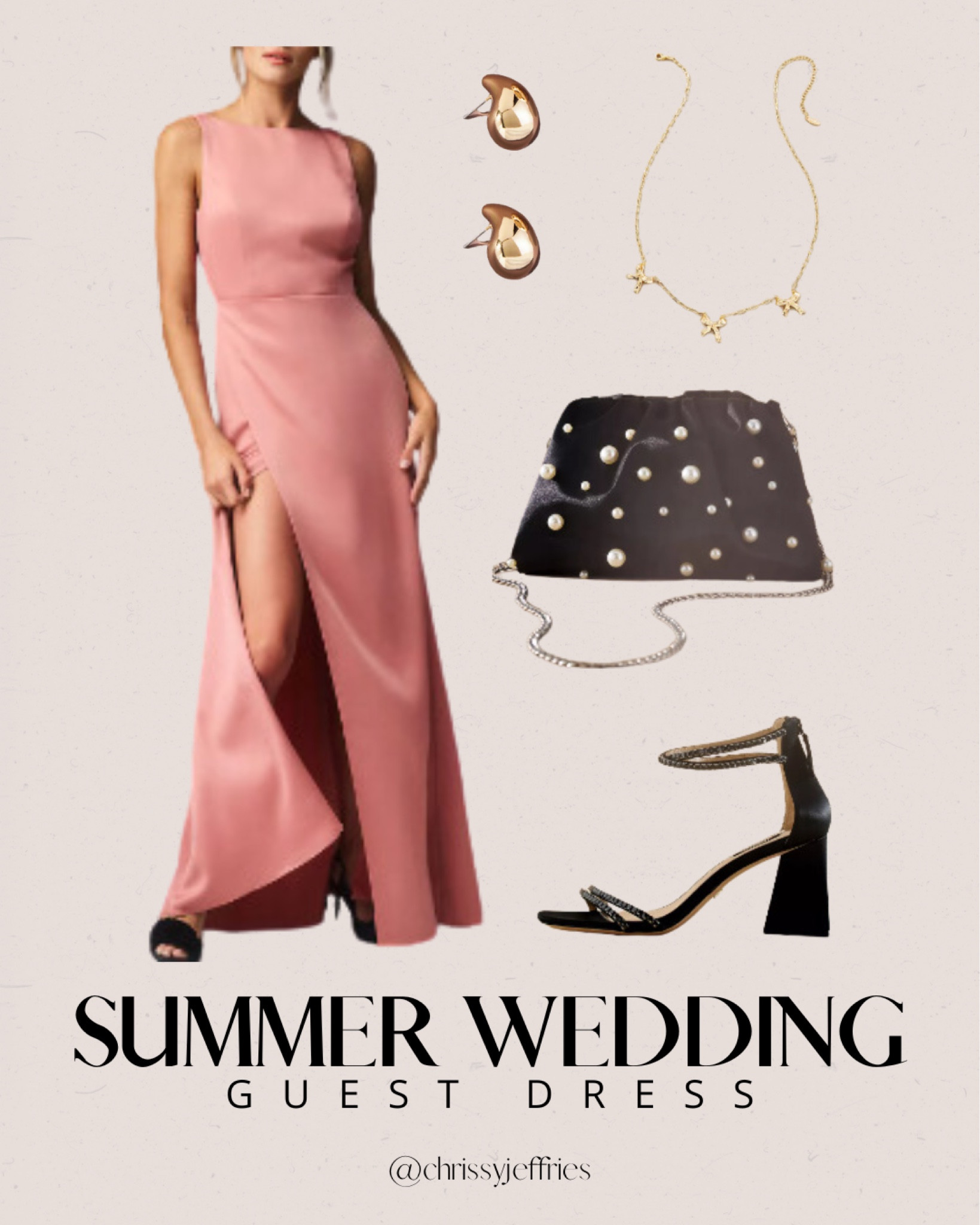 Attending a summer wedding? Find the perfect dress to look stunning and stylish. This elegant pink gown paired with chic accessories is your go-to outfit for any summer nuptials. Complete the look with a pearl-studded clutch, statement earrings, and classy heels. Be the best-dressed guest at the wedding! 🌸 

#SummerWeddingStyle #WeddingGuestDress #ElegantOutfit #WeddingFashion #ChicLook

#LTKsummer #LTKpartywear #LTKwedding
