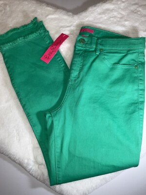 Lilly Pulitzer NWT South Ocean High Rise Skinny Jeans Agate Green $158 Size 14  | eBay | eBay US