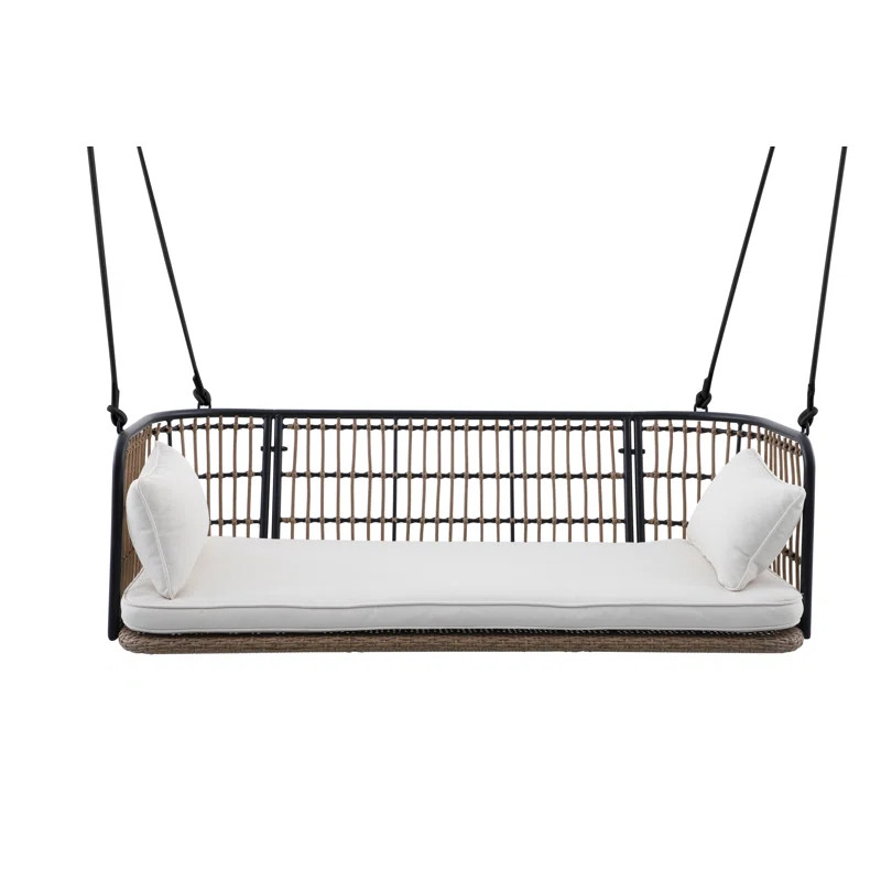 Remy Modern Metal Porch Swing With Cushions | Wayfair North America