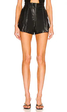 LBLC The Label Tanya Faux Leather Short in Black from Revolve.com | Revolve Clothing (Global)