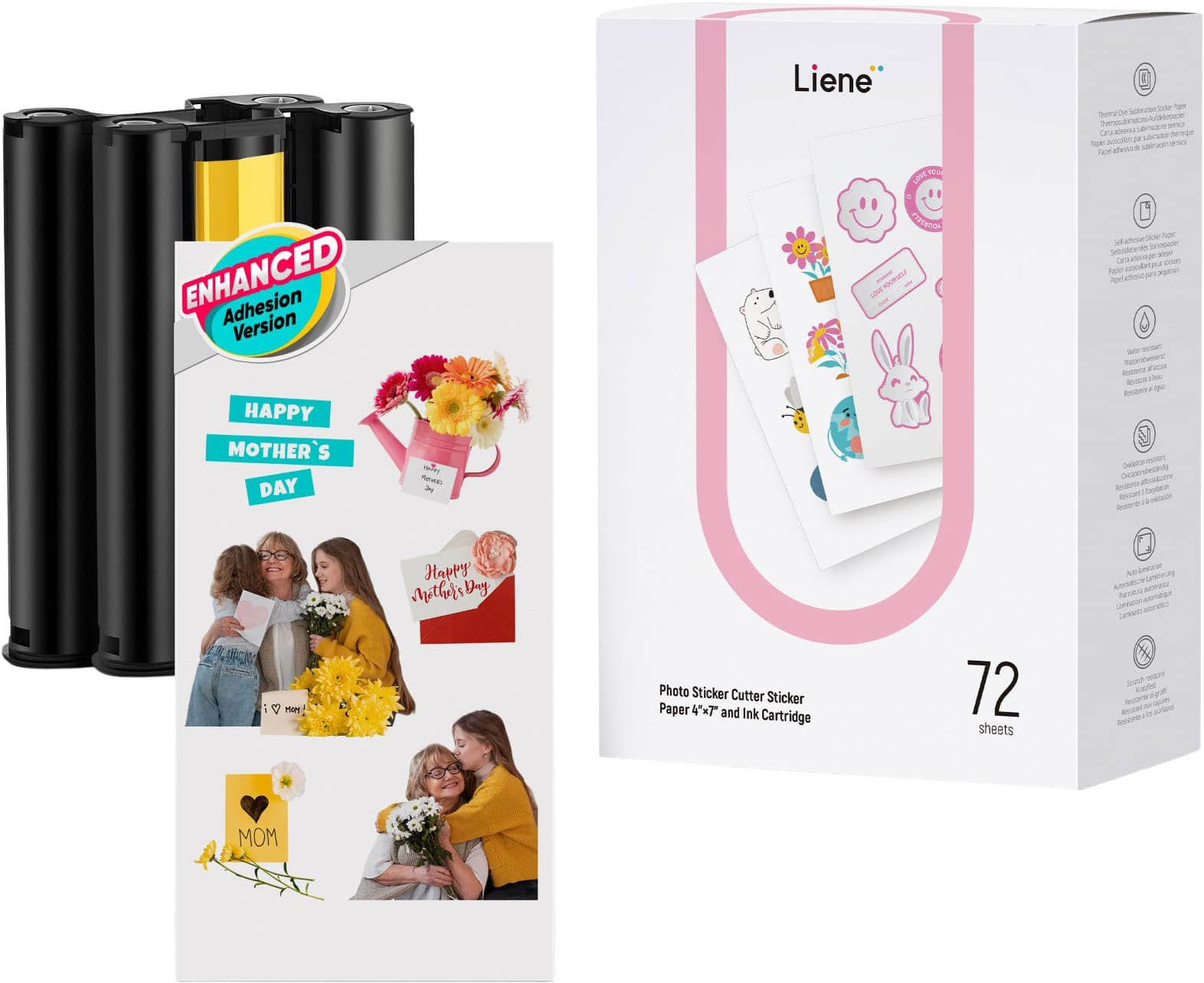 Liene - PixCut Photo Sticker Cutter Sticker Paper 4×7" and Ink Cartridge (72 sheets) | Best Buy U.S.