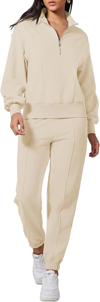 Herseas Women 2 Piece Outfits Sweatsuit Sweatshirt Sweatpants Tracksuit Sweat Lounge Matching Set... | Amazon (US)