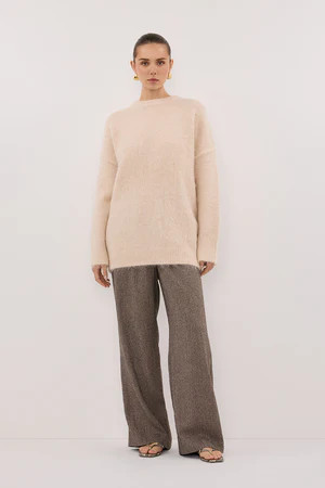 SALMA CREAM LONGLINE JUMPER | DISSH