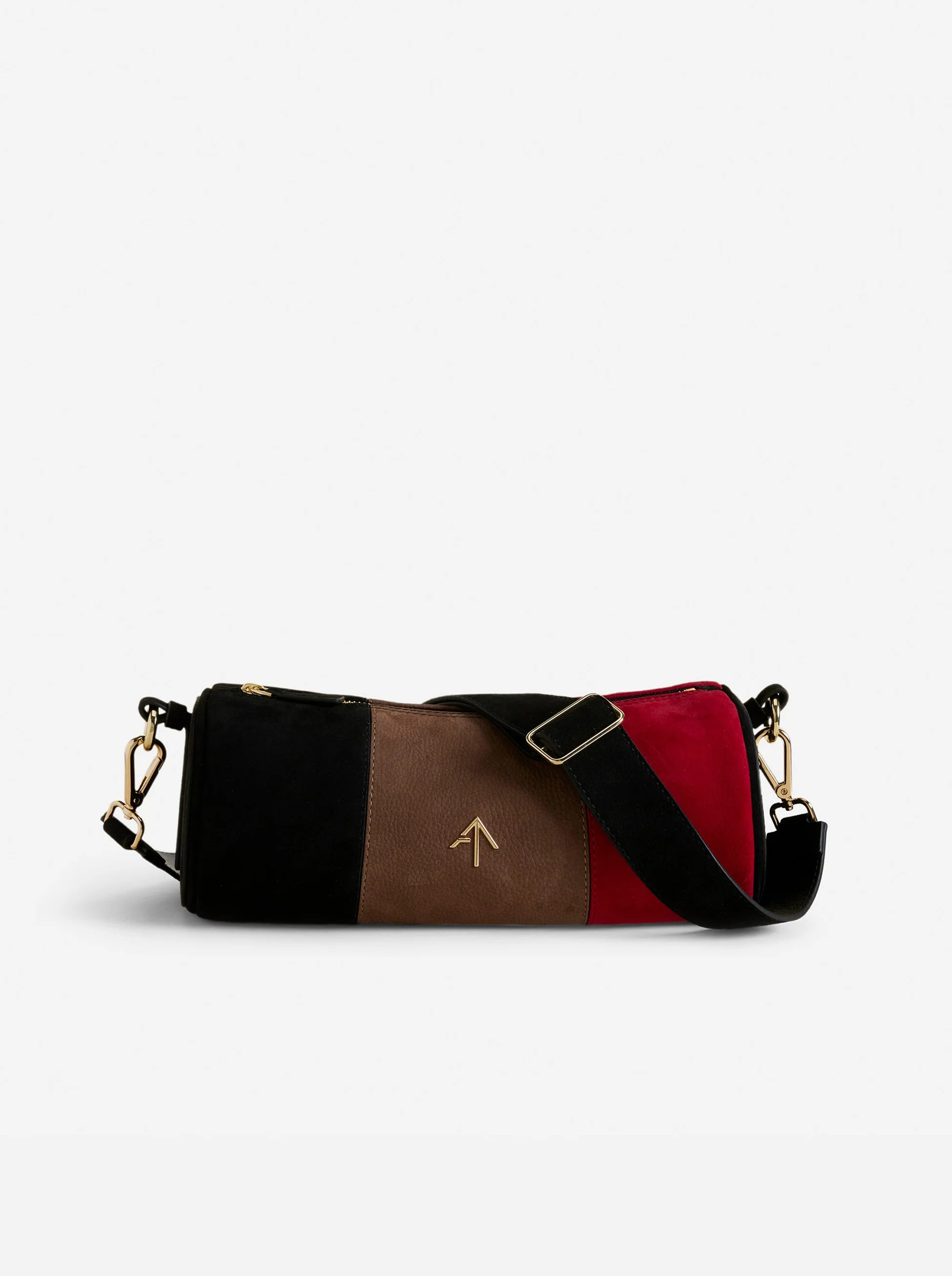 Cylinder Black Suede & Taupe Nubuck & Red Soft by Manu Atelier | Manu Atelier