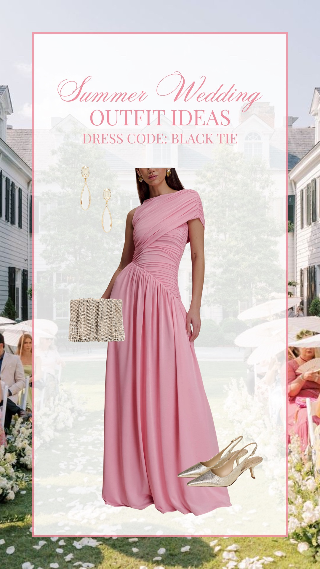 Summer black tie wedding guest outfit idea!