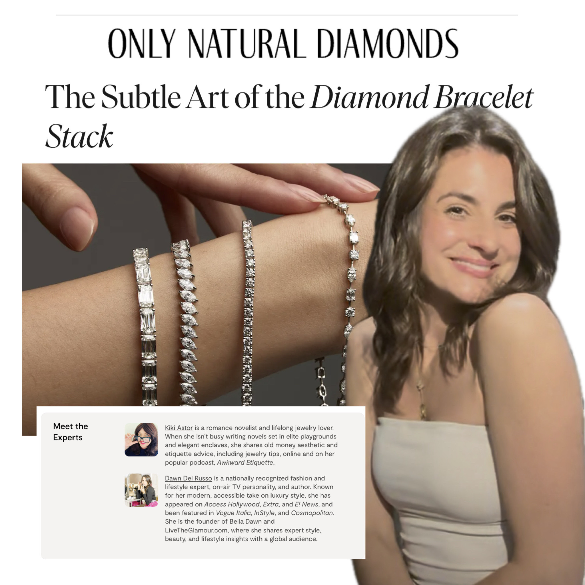 Shared tips for stacking diamond bracelets with only natural diamonds