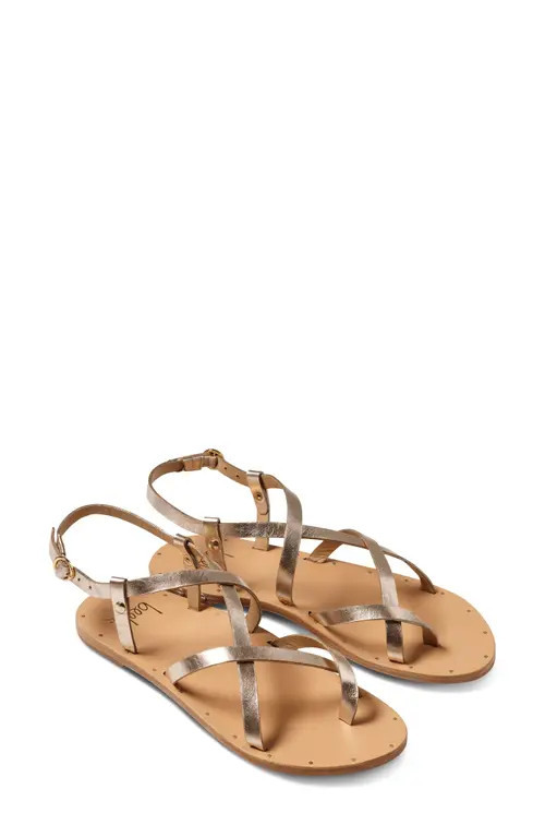 Beek Linnet Crossover Strap Sandal in Gold/beach at Nordstrom, Size 9 | Nordstrom