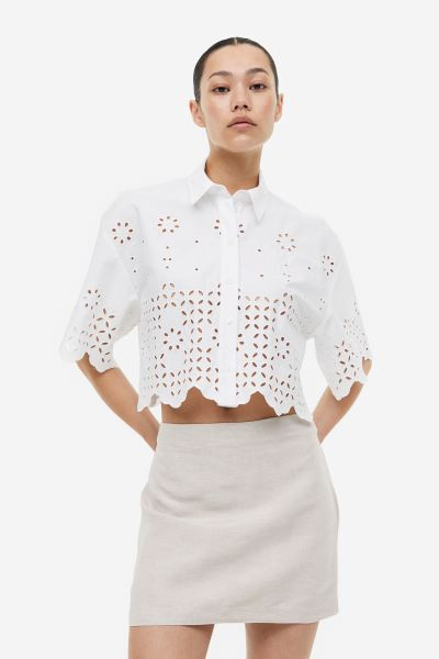 Linen-blend mini skirt | H&M (UK, MY, IN, SG, PH, TW, HK)
