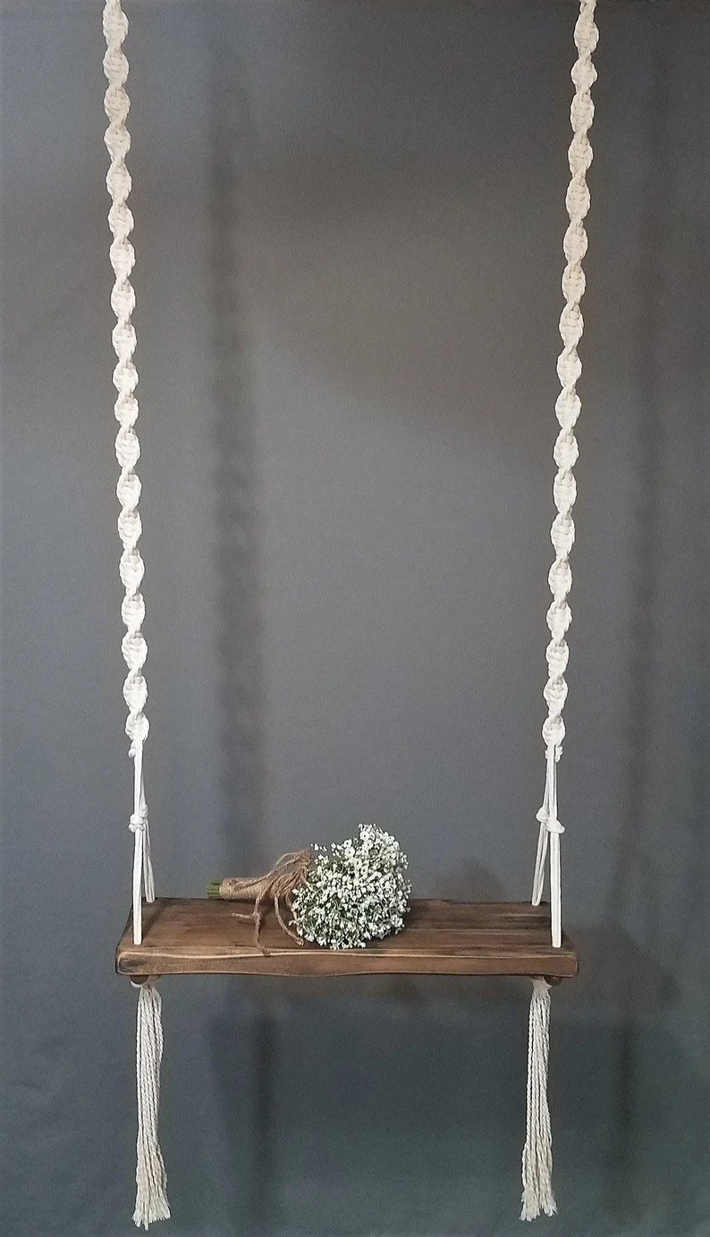 Macrame Swing, Macrame Wood Swing, Wood Swing, Tree Swing Adult, Boho Swing, Outdoor Swing, Indoo... | Etsy (US)