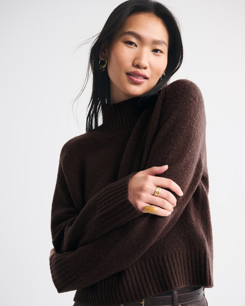 Women's Easy Mockneck Sweater | Women's New Arrivals | Abercrombie.com | Abercrombie & Fitch (US)