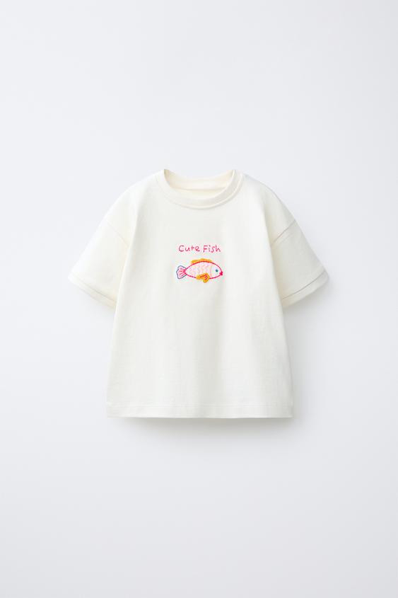 FISH EMBROIDERY T-SHIRT | Zara US