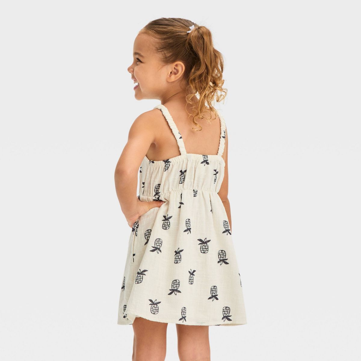 Toddler Girls' Cream Pineapple Gauze Dress - Cat & Jack™ White | Target