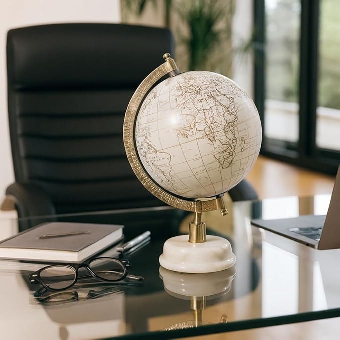 Decorative Globe with Marble Base for Home or Office Decor - Ornament for Desk, Hallway, or Coffe... | Amazon (US)