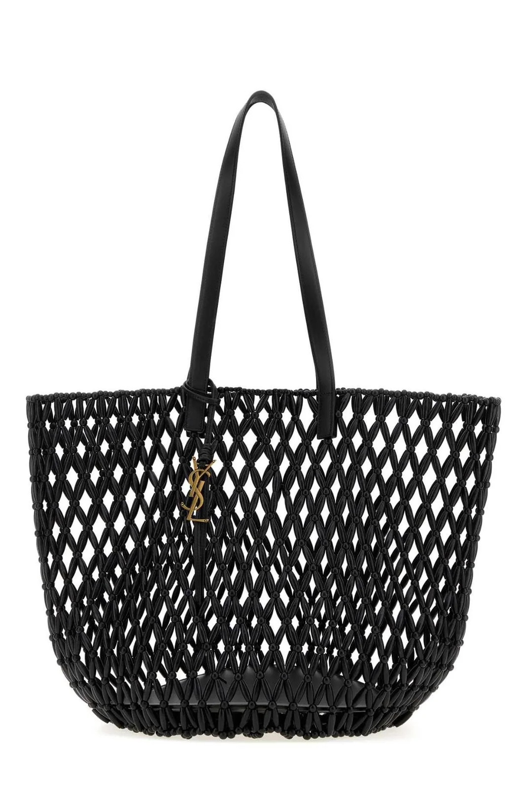 Saint Laurent Panier Beaded Logo Plaque Tote Bag | Cettire Global