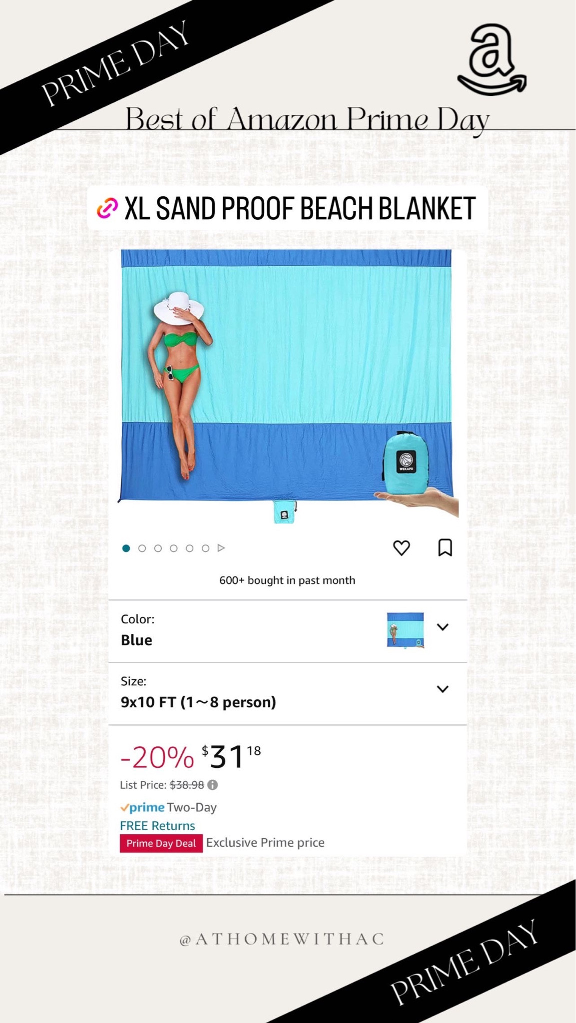 XL sand proof beach blanket 

#LTKxPrimeDay #LTKFind #LTKfamily