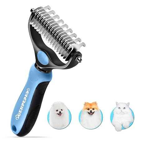 Undercoat Rake for Dogs & Cats, Dematting Comb with Extra Wide Double-Sided Stainless Steel Teeth... | Amazon (US)