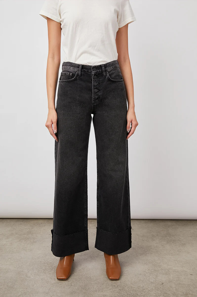 GETTY WIDE LEG - ASH BLACK CUFFED | Rails