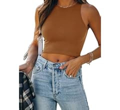 REORIA Women’s Sexy Sleeveless Racer Back Tank Tops Halter Neck Crop Tops | Amazon (US)