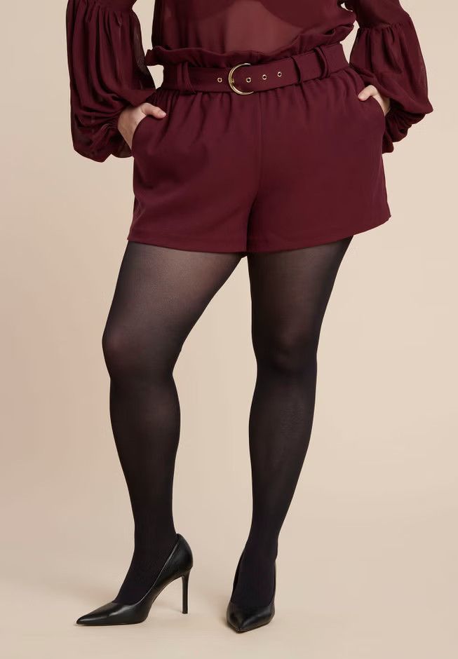 Paperbag Waist Mini Short | Eloquii