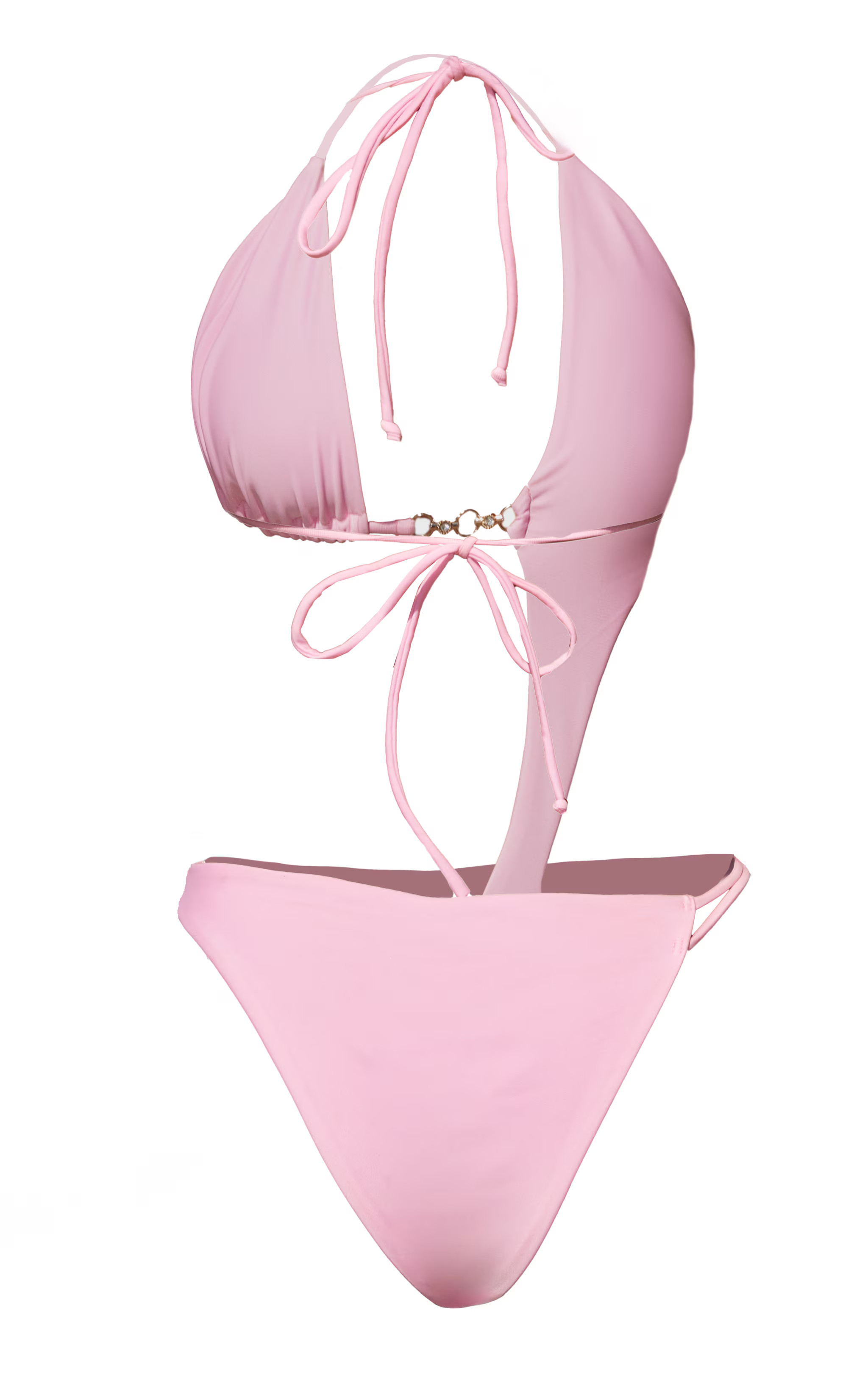 Pink Diamante Trim Cut Out Swimsuit | PrettyLittleThing US