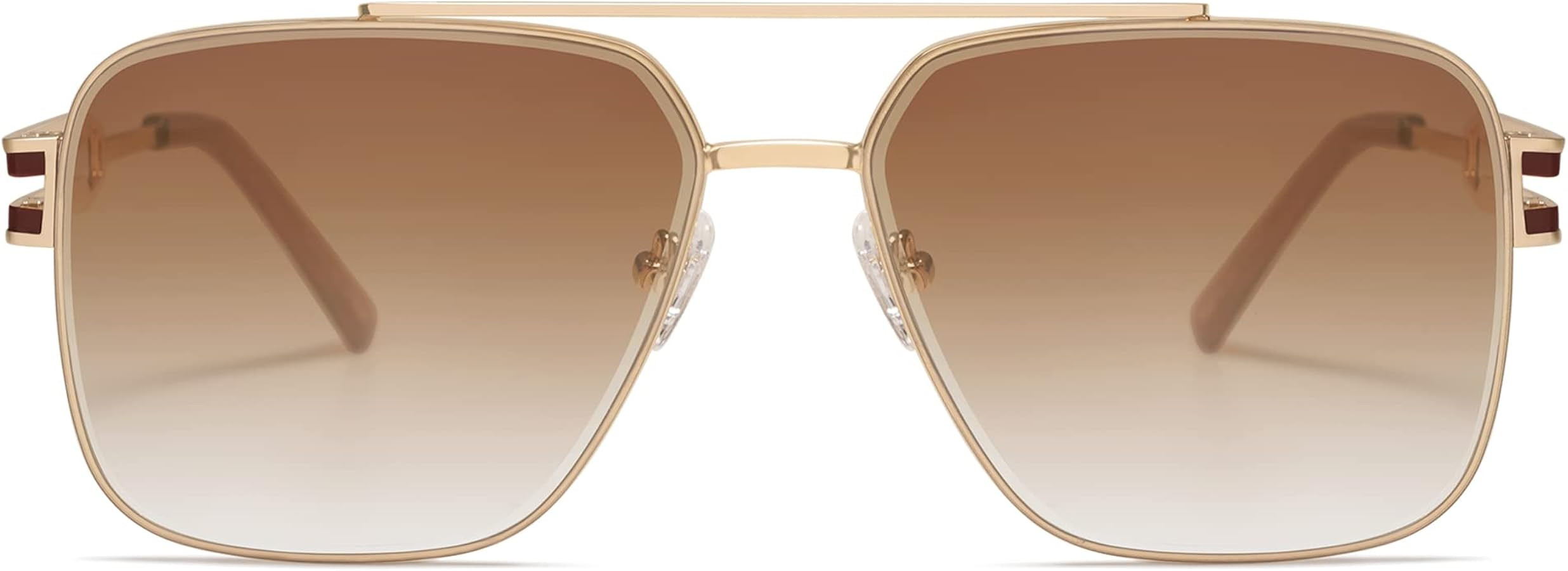 SOJOS Retro Oversized Square Sunglasses for Women Men, Vintage Large Double Bridge Metal Frame Un... | Amazon (US)