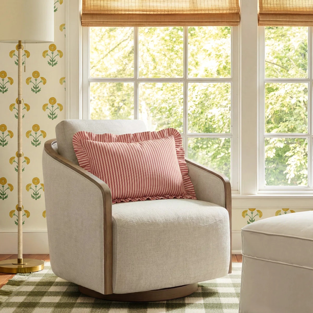 Nieve Upholstered Swivel Barrel Chair | Wayfair North America