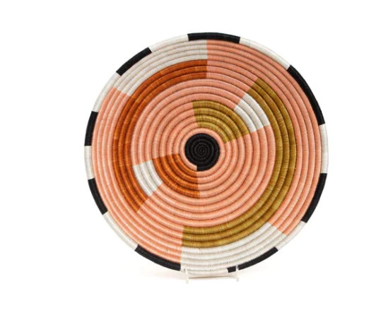 Large Dusty Peach Geo Round Basket | Megan Molten