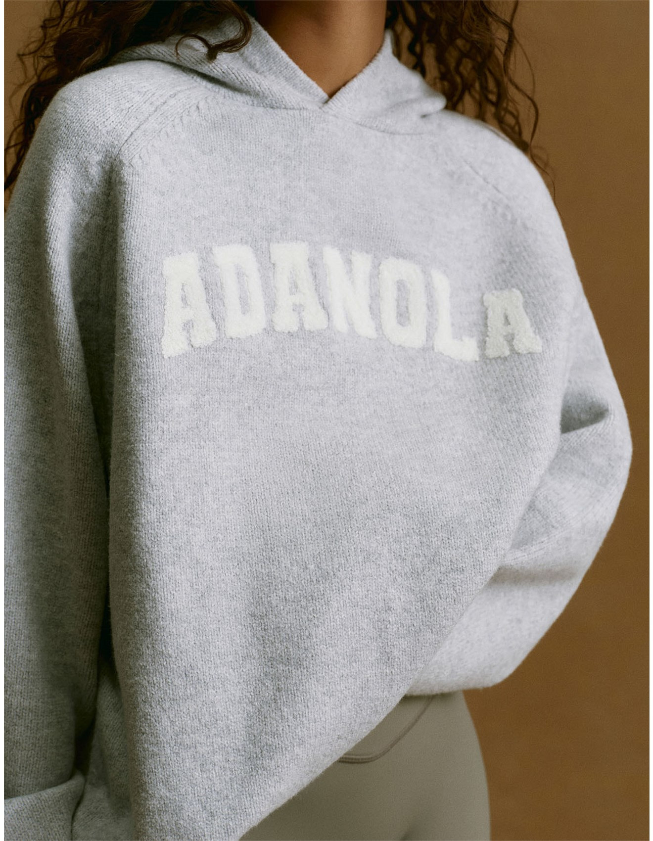 Varsity Boucle Oversized Knit Hoodie | David Jones (Australia & New Zealand)