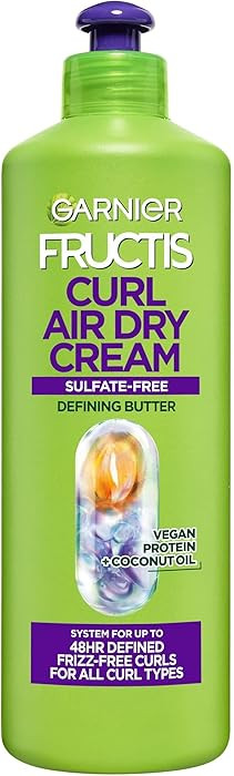 Garnier Fructis Curl Nourish Air Dry Cream XL Leave In Conditioner, Curl Defining Cream with Mois... | Amazon (US)