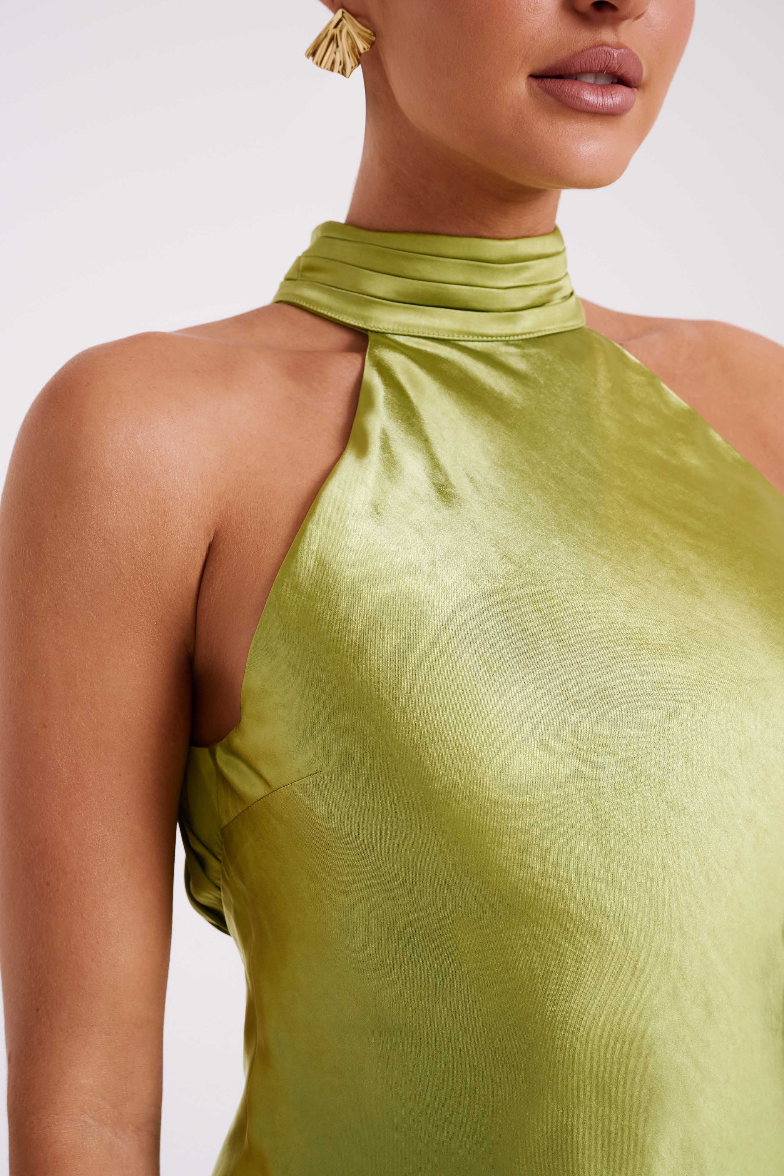 Claire A Line Mini Dress - Parakeet Green | MESHKI US