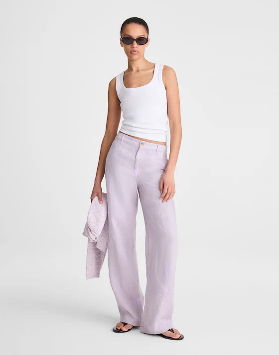 The Zoe Relaxed Straight Pant in 100% Linen | Madewell