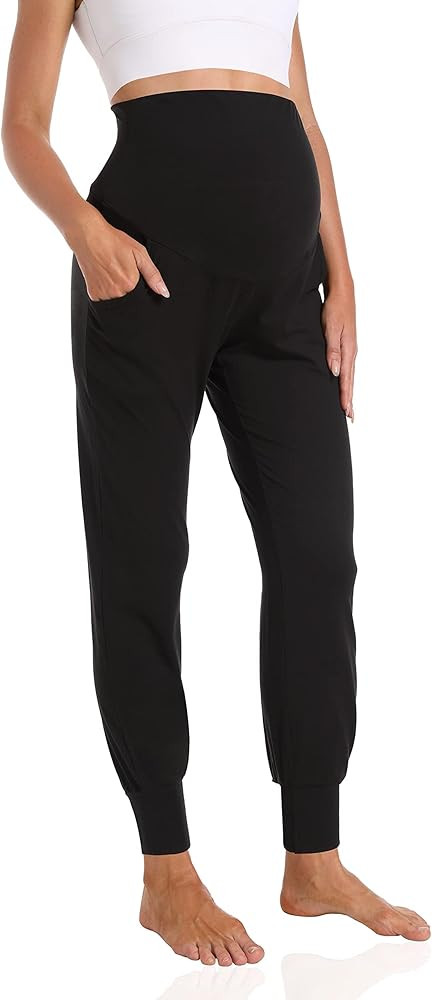 Foucome Women's Maternity Pants Stretchy Jogger Sweatpants Comfy Casual Pregnancy Workout Lounge ... | Amazon (US)