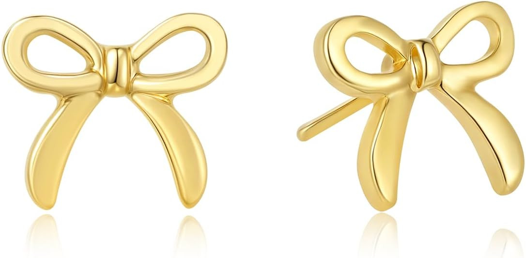 Gold Bow Earrings for Women, Long Tassel Chain Drop Earrings, Trendy Small Bow Earrings, Ribbon W... | Amazon (US)
