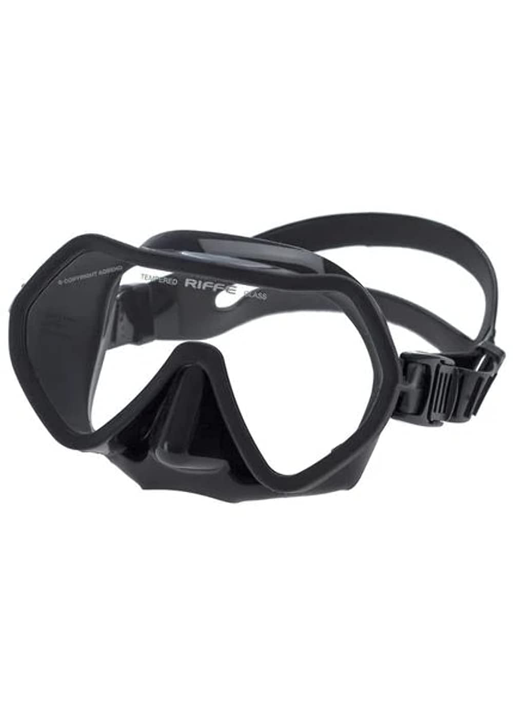 Riffe Black Frameless Diving Mask - Panoramic Single Lens - Fog-Reducing Silicone - Anatomical Fr... | Amazon (US)