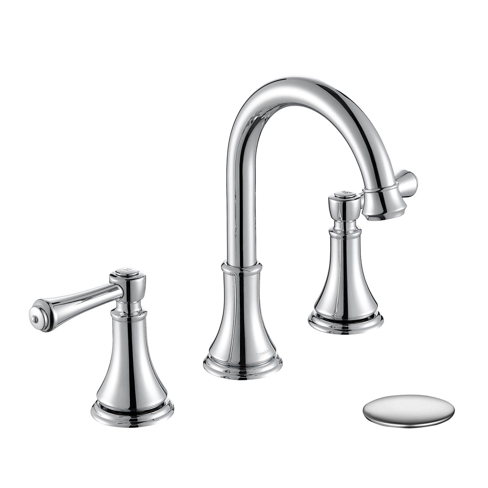 Chrome Two Handle 8 inch Widespread Bathroom Sink Faucet 3 Holes with Pop-Up Drain, High Arc Mode... | Amazon (US)