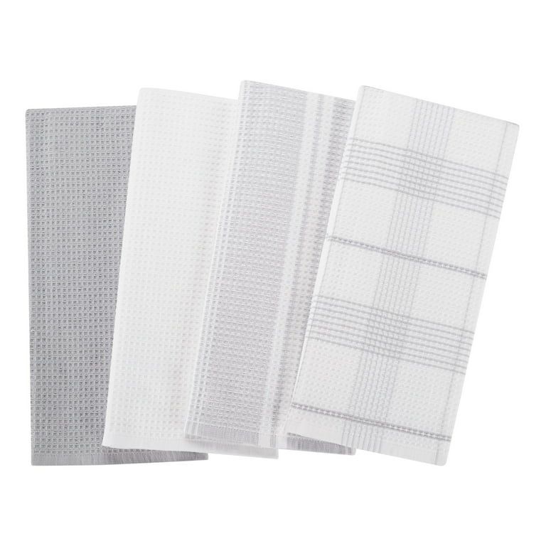 Better Homes & Gardens Soft Silver Cotton Waffle-Weave Dual-Purpose Oversized Kitchen Towels 4 Pa... | Walmart (US)