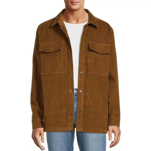 No Boundaries Men's and Big Men's Layering Jacket Corduroy, Sizes up to 5X - Walmart.com | Walmart (US)