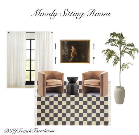 Moody Sitting Room
Side chairs
Side table
Area rug
Home decor
Blackout curtains
Faux tree
Maple Tree
Vintage Wall Art
Candle Wall Scones
Planter Pot
Checkered rug

#LTKhome