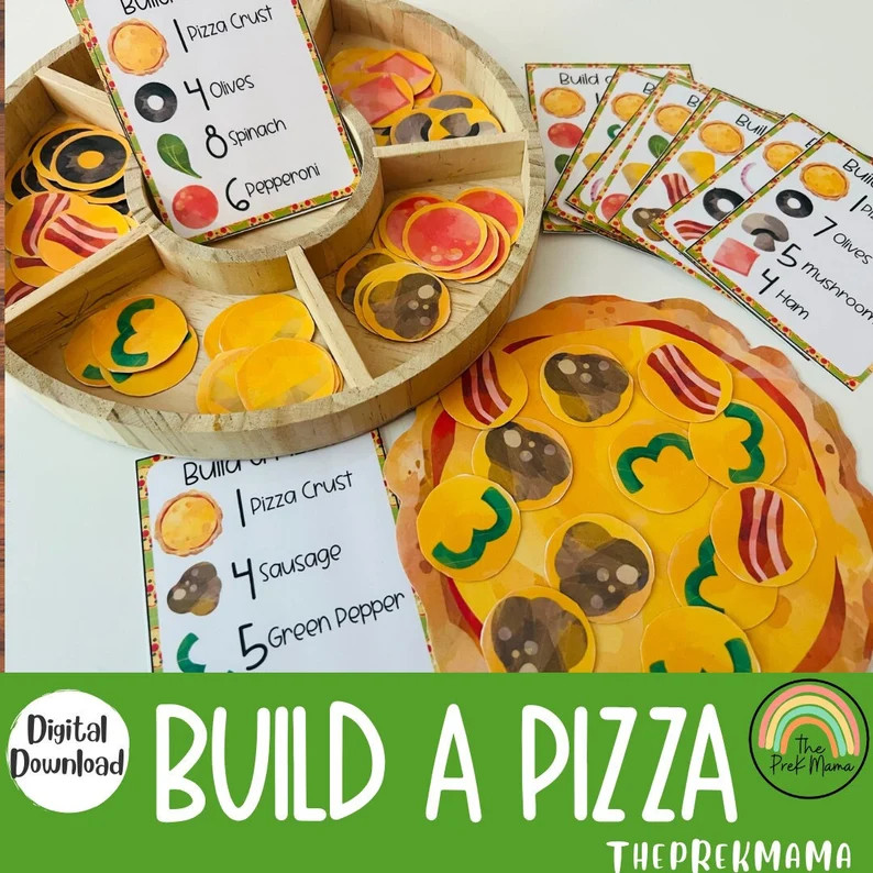 Build A Pizza, Pretend Play, Preschool Printable, Busy Book, Kindergarten Printable, Toddler Acti... | Etsy (US)