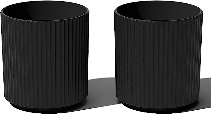 Veradek Round Demi Planter Pots for Indoor/Outdoor Garden Use | Made from Plastic - Concrete Mix ... | Amazon (US)