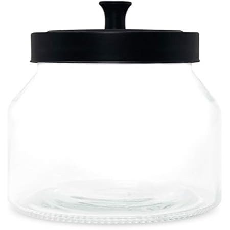 Anchor Hocking 1.5 Gallon Montana Glass Jar with Fresh Seal Lid, Black Metal, Set of 1 | Amazon (US)